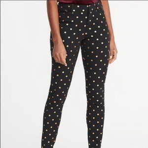 Black with Gold Foil Dots Pixie Pants